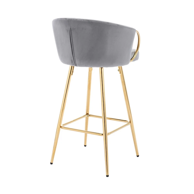Streamdale Velvet Bar Stools with Chrome Accents (Set of 2)