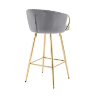 Streamdale Velvet Bar Stools with Chrome Accents (Set of 2)