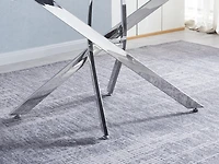 Streamdale Furniture Rectangular Tempered Glass Dining Table, Modern Dining Room Interior Design, For 6 People