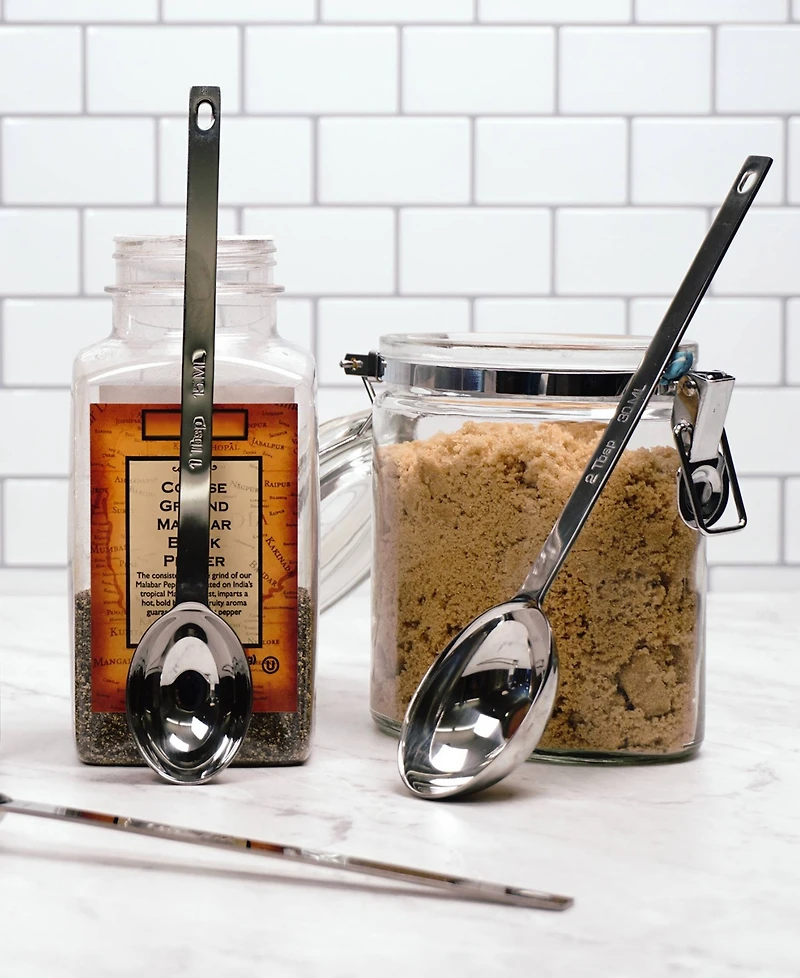 Rsvp International Endurance 18/8 Stainless Steel 4 Piece Long Handle Measuring Spoon