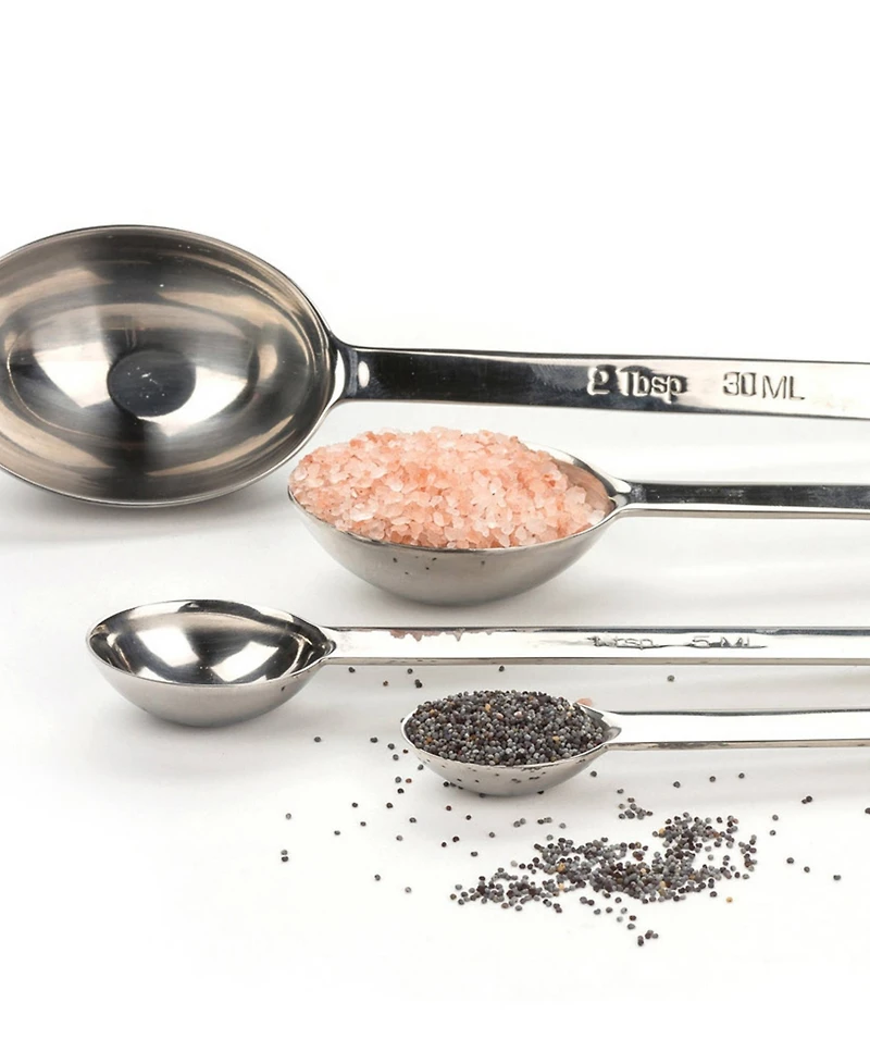 Rsvp International Endurance 18/8 Stainless Steel 4 Piece Long Handle Measuring Spoon