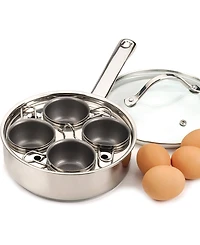 Rsvp International Endurance Stainless Steel Glass 4 Egg Poacher Set
