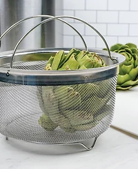 Rsvp International Endurance Stainless Steel 3 Quart Mesh Basket With Folding Handles