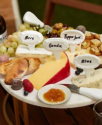 Rsvp International Porcelain 6 Piece 3" Oval Cheese Marker Set