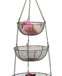 Rsvp International Woven Wire 3 Tier Bronze Hanging Basket