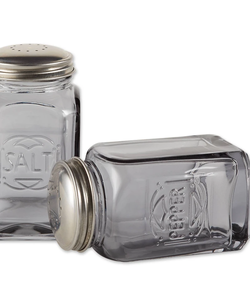 Rsvp International Retro Glass Gray 2 Piece 8 Ounce Retro Style Salt Pepper Set
