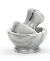Rsvp International Stoneware Marble Spice Grinder - White 4x4x2"