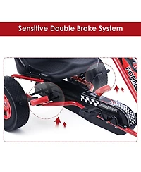 4 Wheels Kids Ride On Pedal Powered Bike Go Kart Racer Car Outdoor Play Toy