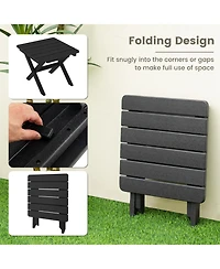 Outdoor Folding Side Table Weather-Resistant Hdpe Adirondack