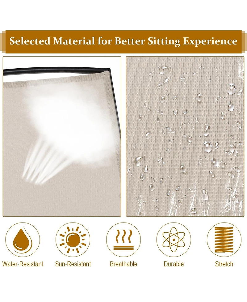 Costway 2 Person Patio Double Glider Loveseat Rocking with Center Table