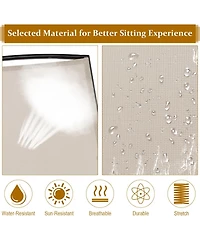 Costway 2 Person Patio Double Glider Loveseat Rocking with Center Table