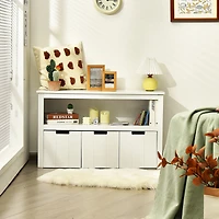 Kid Toy Storage Cabinet 3 Drawer Chest w/Wheels Large Storage Cube Shelf