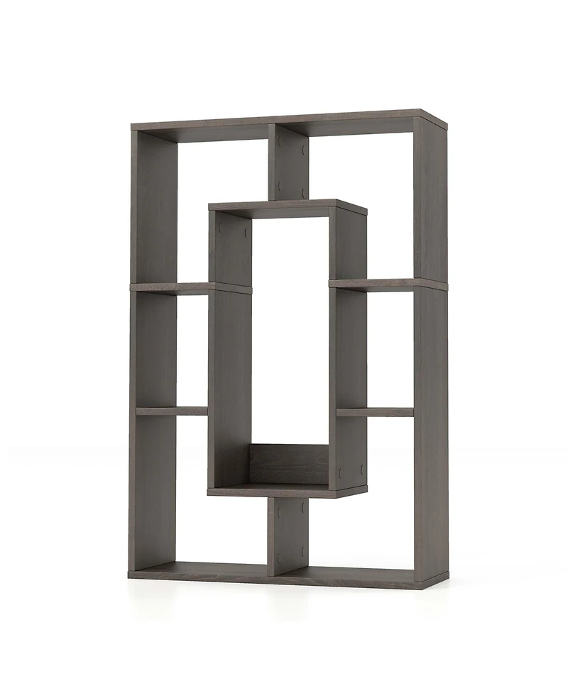 7-Cube Geometric Bookshelf with Anti-Toppling Device Modern Open Bookcase