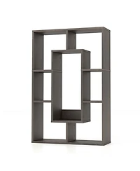 7-Cube Geometric Bookshelf with Anti-Toppling Device Modern Open Bookcase