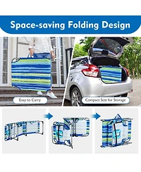Outdoor Beach Lounge Chair Folding Chaise Lounge with Pillow