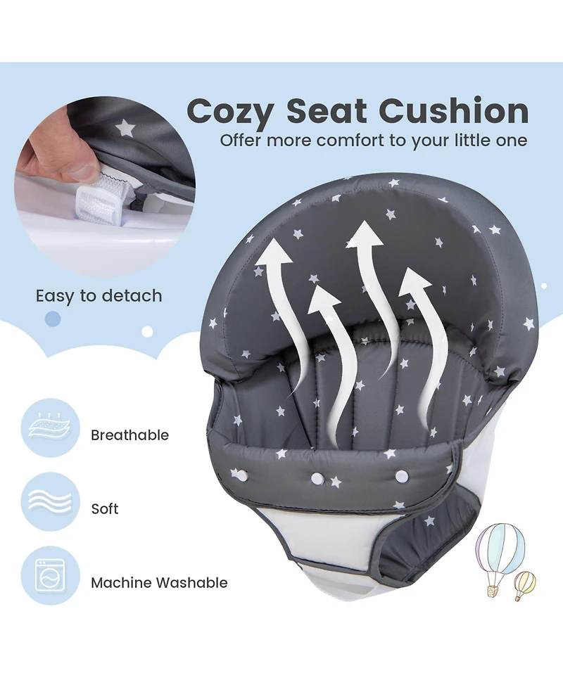 Costway Toddler Foldable Activity Walker with Adjustable Height& Detachable Seat Cushion