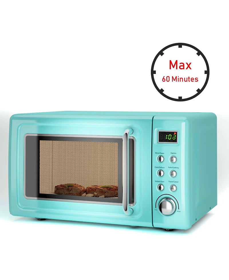 0.7Cu.ft Retro Countertop Microwave Oven 700W Led