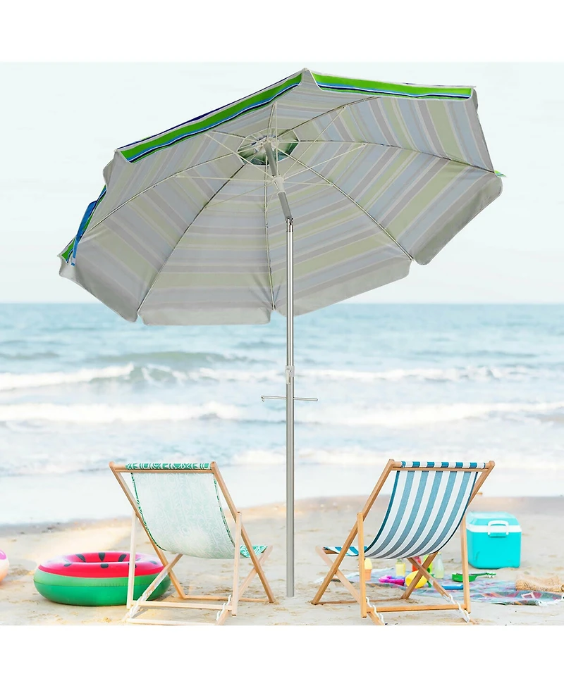 Costway 6.5FT Patio Beach Umbrella Sun Shade Tilt