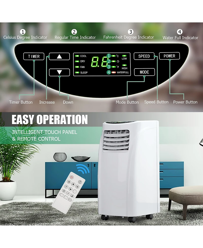 5500 Btu (8000BTU Ashrae) Portable Air Conditioner & Dehumidifier Function Remote