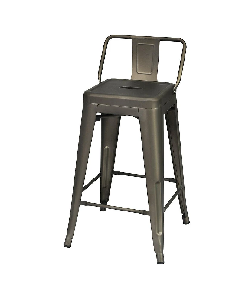 Costway Set of 4 Low Back Metal Counter Stool 24'' Seat Height