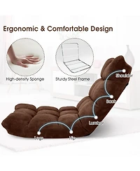 Adjustable 14-Position Floor Chair Folding Lazy Gaming Sofa Cushioned