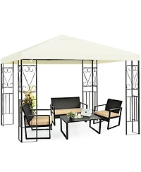 Costway 10'x10' Patio Gazebo Canopy Tent Steel Frame Shelter Patio Party Awning