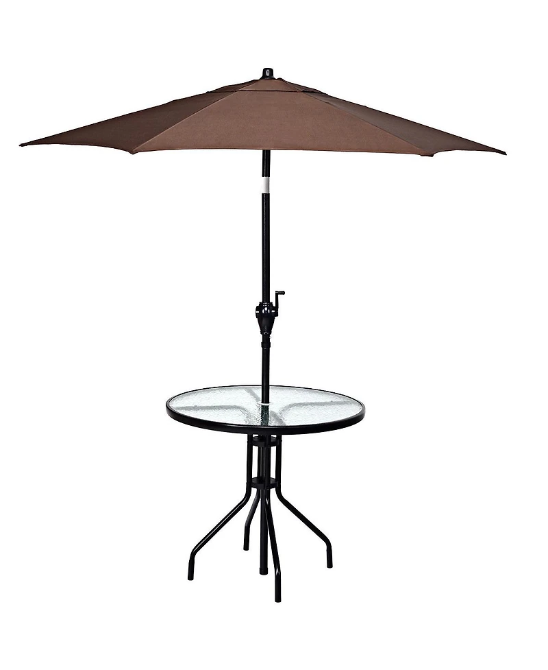 Costway 32''Outdoor Patio Round Table Tempered Glass Top