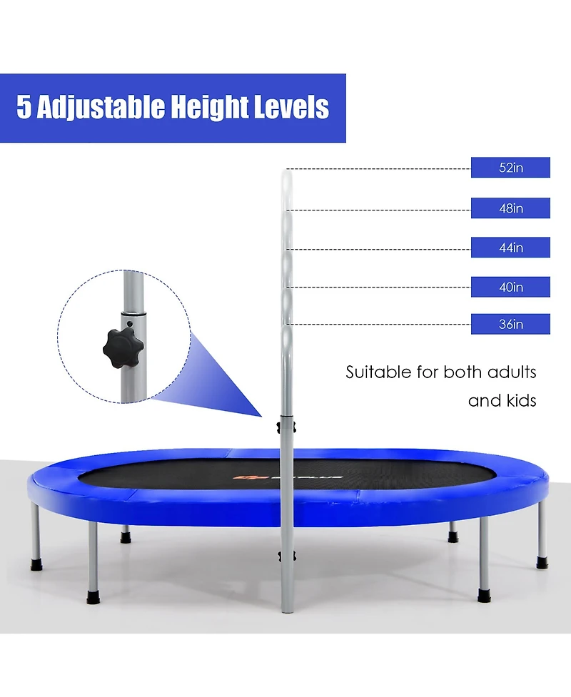Costway 50'' Trampoline for 2 People Foldable Rebouncer