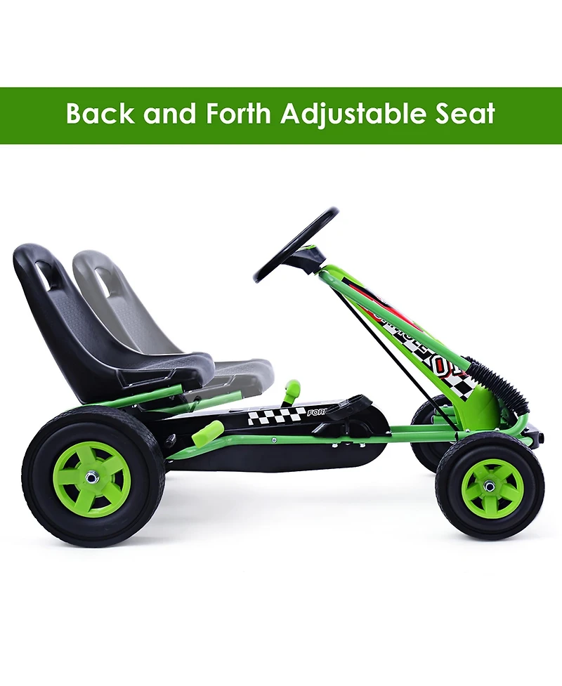 4 Wheels Kids Ride On Pedal Powered Bike Go Kart Racer Car Outdoor Play Toy