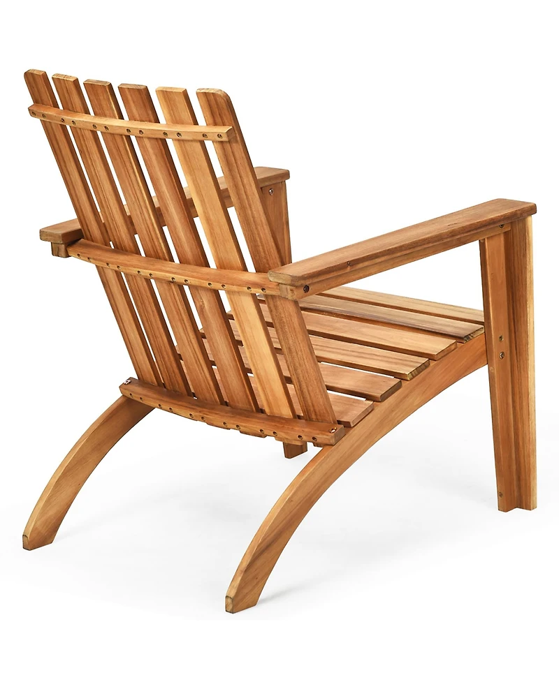 Costway Patio Adirondack Chair Acacia Wood Lounge Armrest Garden Deck
