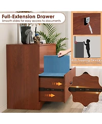 2-Drawer Wood Lateral File Cabinet with Adjustable Bars for Home Office