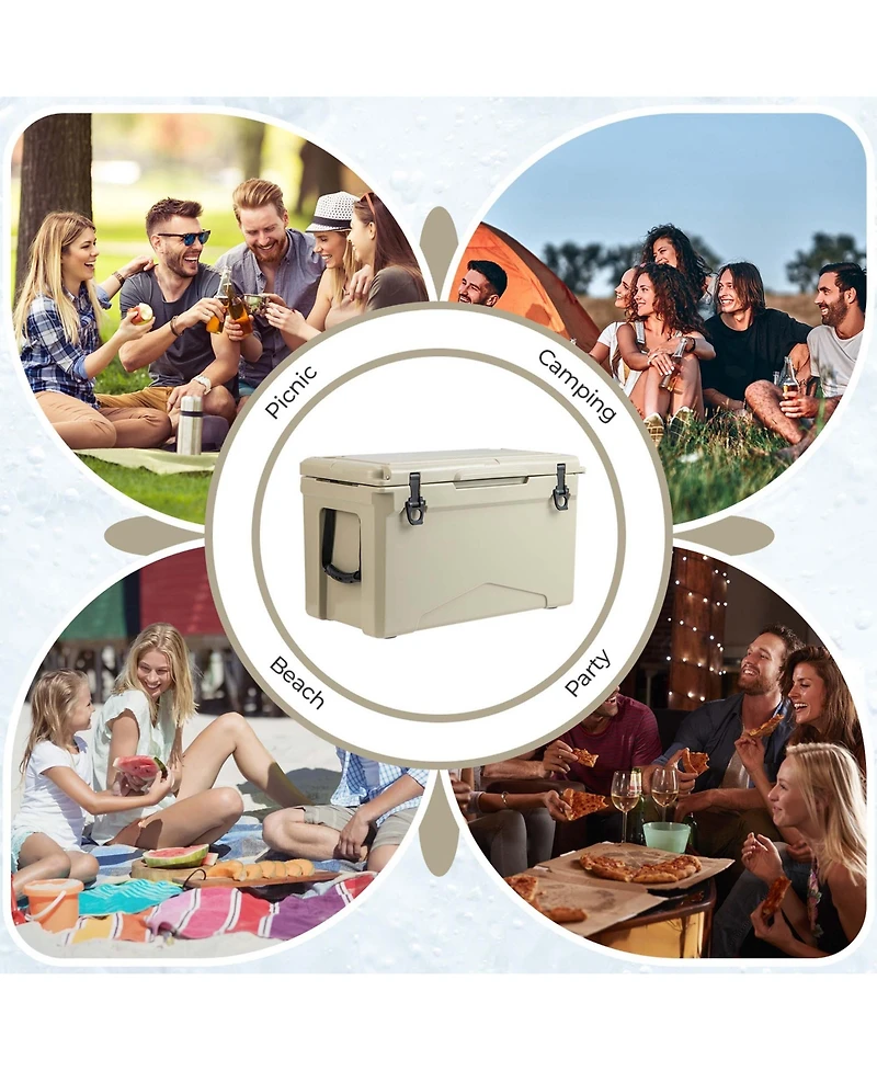 Costway 50 Qt Rotomolded Cooler Portable Ice Chest Ice Retention for 5-7 Days