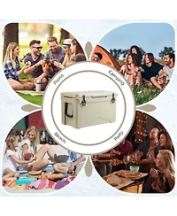 Costway 50 Qt Rotomolded Cooler Portable Ice Chest Ice Retention for 5-7 Days