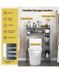 Costway Over the Toilet Storage Cabinet with Toilet Paper Holder Adjustable Shelves