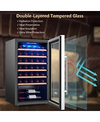 20 Inch Cooler Refrigerator for 33 Bottles with Tempered Glass Door