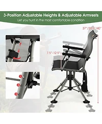 Costway 360 Degree Silent Swivel Hunting Chair w/ All-terrain Feet Pads Support 400 Lbs