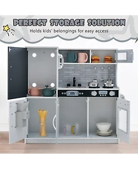 Kid's Pretend Play Kitchen Toddler Kitchen Play set with Blackboard