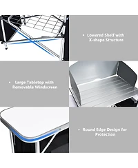 Folding Portable Aluminum Camping Grill Table