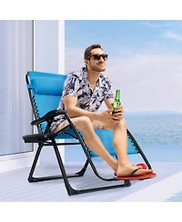 Zero Gravity Chair Oversize Lounge Patio Heavy Duty Folding Recliner