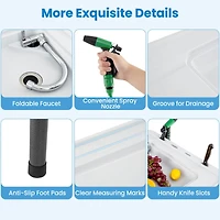 Costway Folding Fish Cleaning Table Portable Camping Table with Faucet Hose Grid Rack