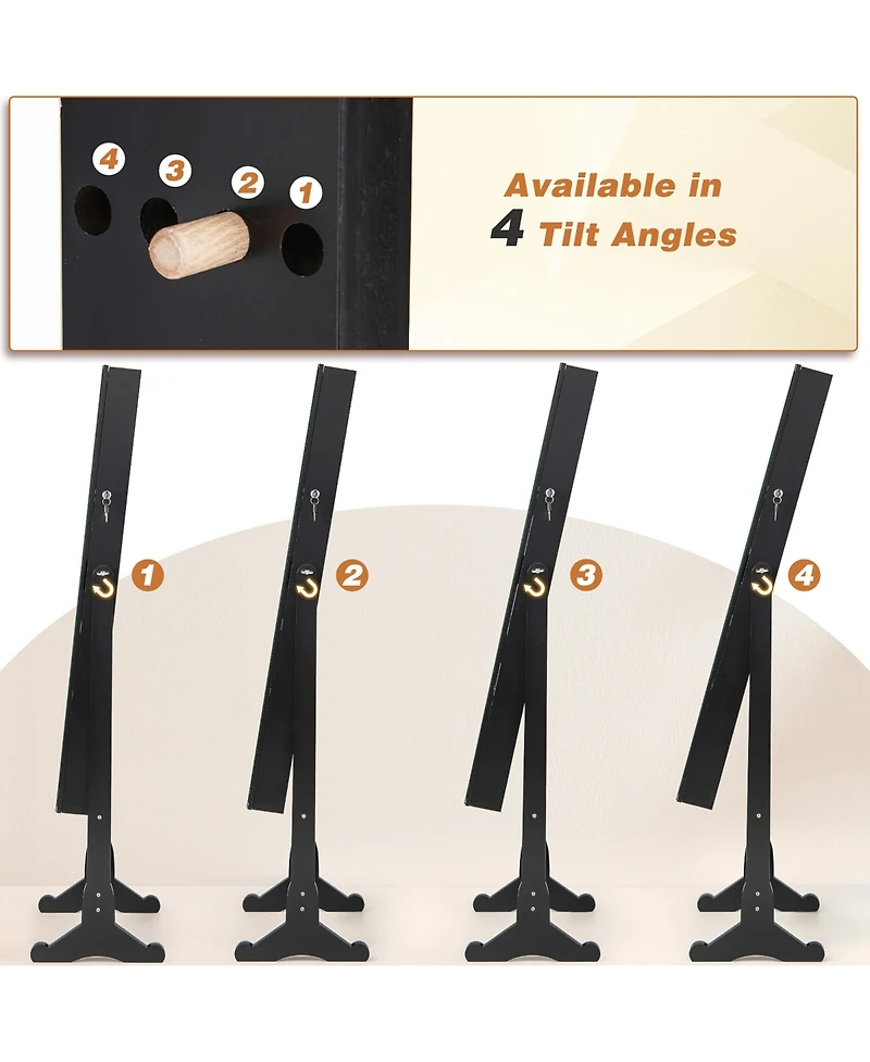 Costway Jewelry Cabinet Armoire Full Length Frameless Mirror Lockable with Lights