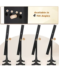 Costway Jewelry Cabinet Armoire Full Length Frameless Mirror Lockable with Lights