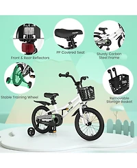 16'' Kid's Bike with Removable Training Wheels & Basket for 4-7 Years Old