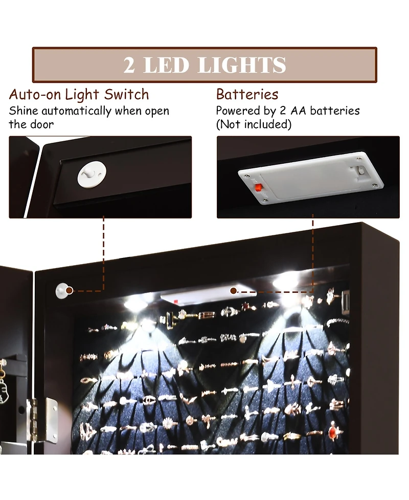 Mirrored Jewelry Cabinet Jewelry Organizer