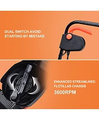 12 Amp 14-Inch Electric Push Lawn Corded Mower With Grass Bag
