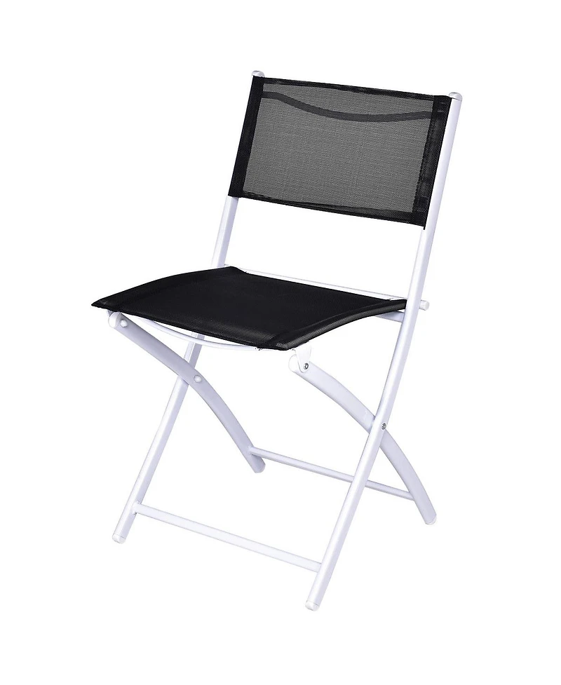 3 Pcs Folding Bistro Table Chairs Set Garden Backyard Patio Furniture