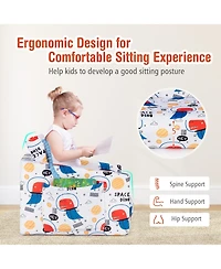 2-in-1 Convertible Kids Sofa to Lounger Flip-Out Chair