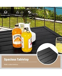 32'' Patio Square Bar Table Metal Cafe Bistro Table Garden Deck
