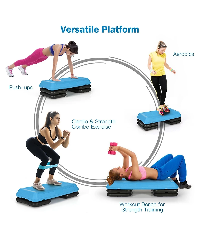 1pcs 29'' Adjustable Workout Fitness Aerobic Stepper Exercise Platform