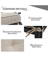 2PCS Patio Loveseat Bench Table Furniture Set Cushioned Chair